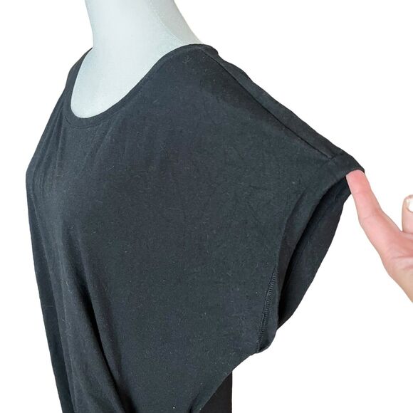 GAP XL Sheath Dress Sleeveless Black Solid Gathered Waist Casual Basic - Picture 8 of 9